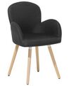 	Conjunto de 2 sillas de comedor de poliéster negro/madera clara BROOKVILLE_696181