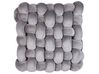 Sametový uzlový polštář se třpytkami 30 x 30 cm šedý SIRALI_815365