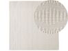 Teppich Wolle helles Beige 200 x 200 cm geometrisches Muster Kurzflor LAPSEKI_830797