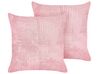 Conjunto de 2 almofadas decorativas em bombazine rosa 43 x 43 cm MILLET_854639