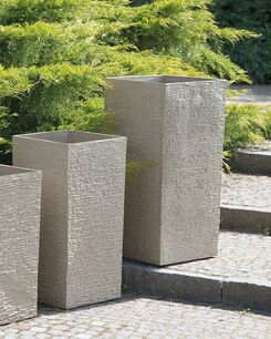 Kukkaruukku kiviseos beige 40 x 40 x 81 cm GAZA Kukkaruukku kiviseos beige 40 x 40 x 81 cm GAZA