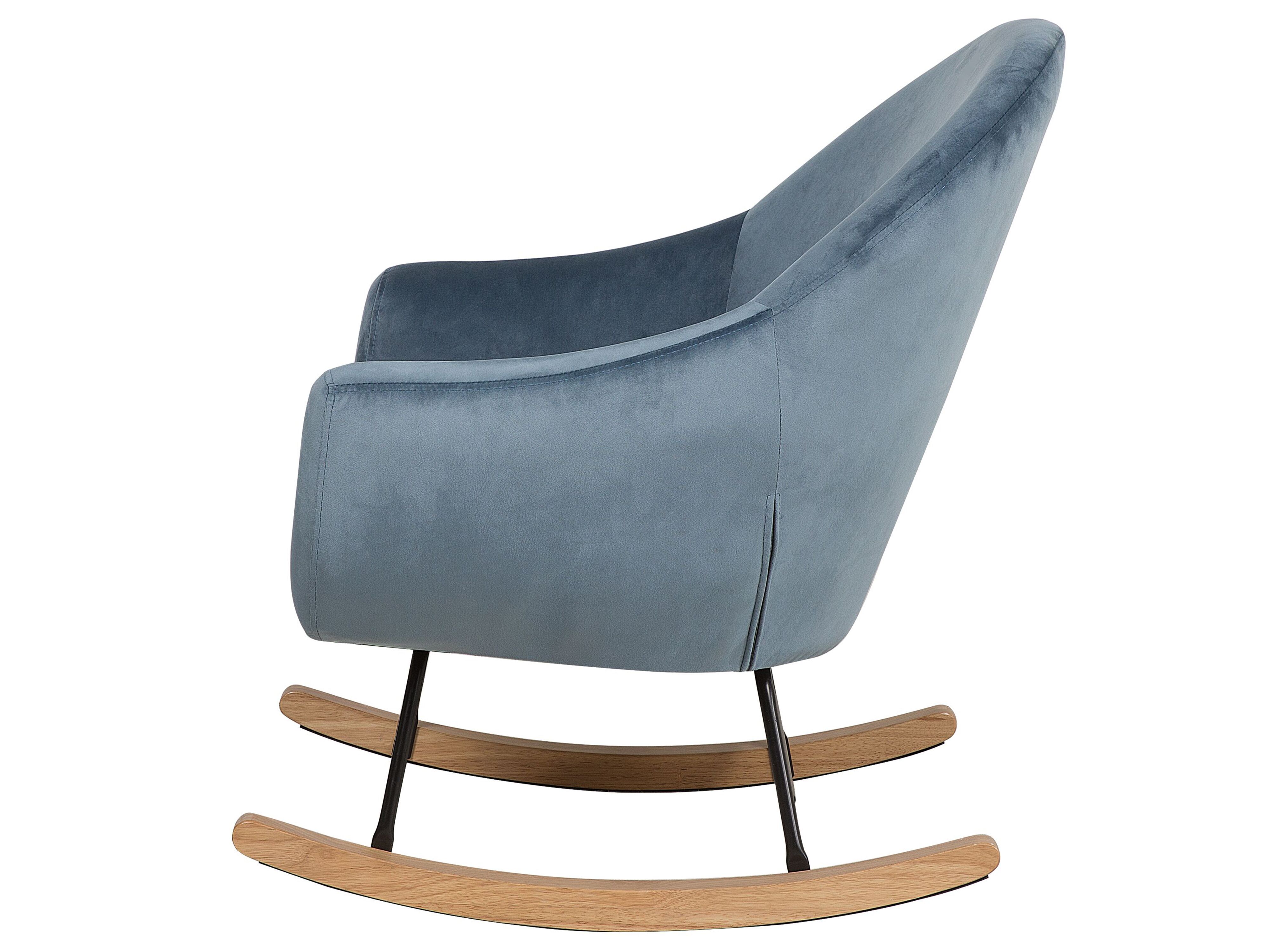 Velvet Rocking Chair Blue OXIE Beliani.co.uk