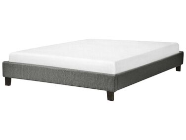 Fabric EU Double Size Bed Grey ROANNE