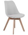 Conjunto de 2 sillas de comedor de poliéster gris claro/madera clara DAKOTA II_728864