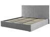 Sametová postel s úložným prostorem 180 x 200 cm šedá LORIENT_827066