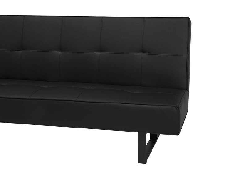 Faux Leather Sofa Bed Black DERBY Beliani.co.uk
