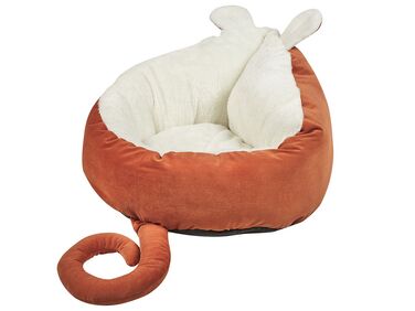 Cama para perro de terciopelo naranja/blanco 50 cm HASSA