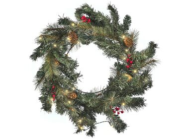 Pre-Lit Christmas Wreath ⌀ 60 cm Green TENALA