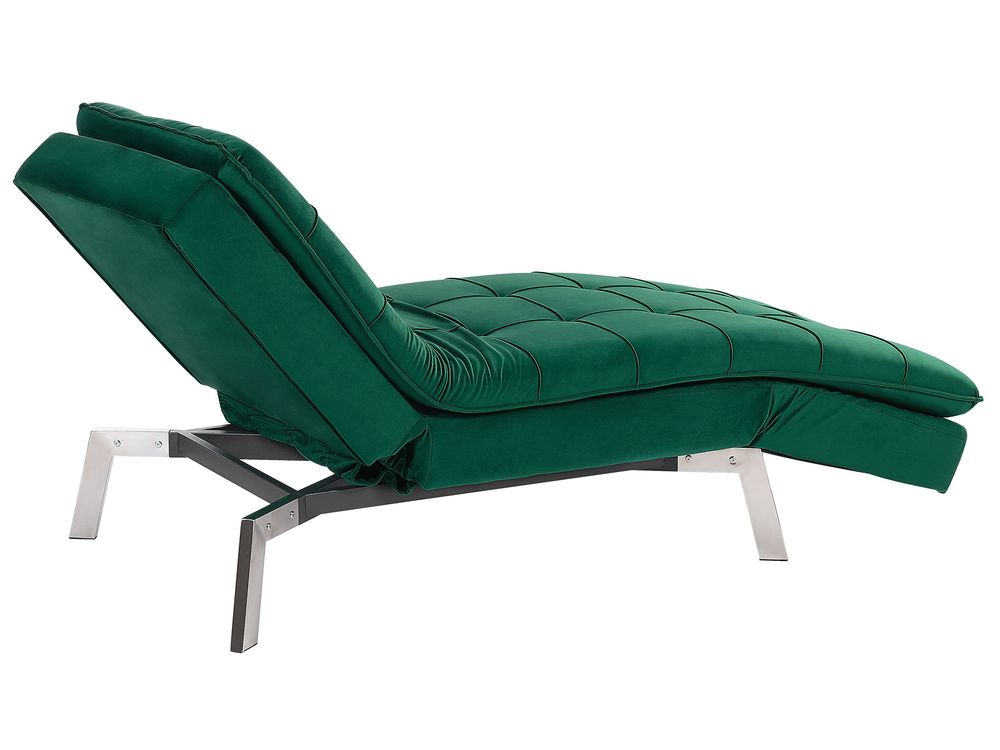 Velvet Chaise Lounge Emerald Green LOIRET Beliani.co.uk