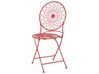 Set of 2 Metal Garden Folding Chairs Red SCARIO _856035