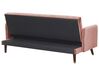 Schlafsofa 3-Sitzer Samtstoff rosa mit Holzfüssen SENJA_787347