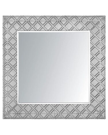 Stalowe lustro ścienne 80 x 80 cm srebrne EVETTES