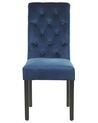 Sada 2 jídelních židlí sametové modré VELVA II_781903