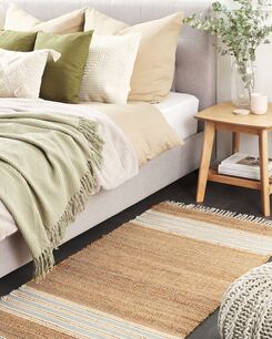 Matto juutti beige/vaaleansininen 80 x 150 cm MIRZA