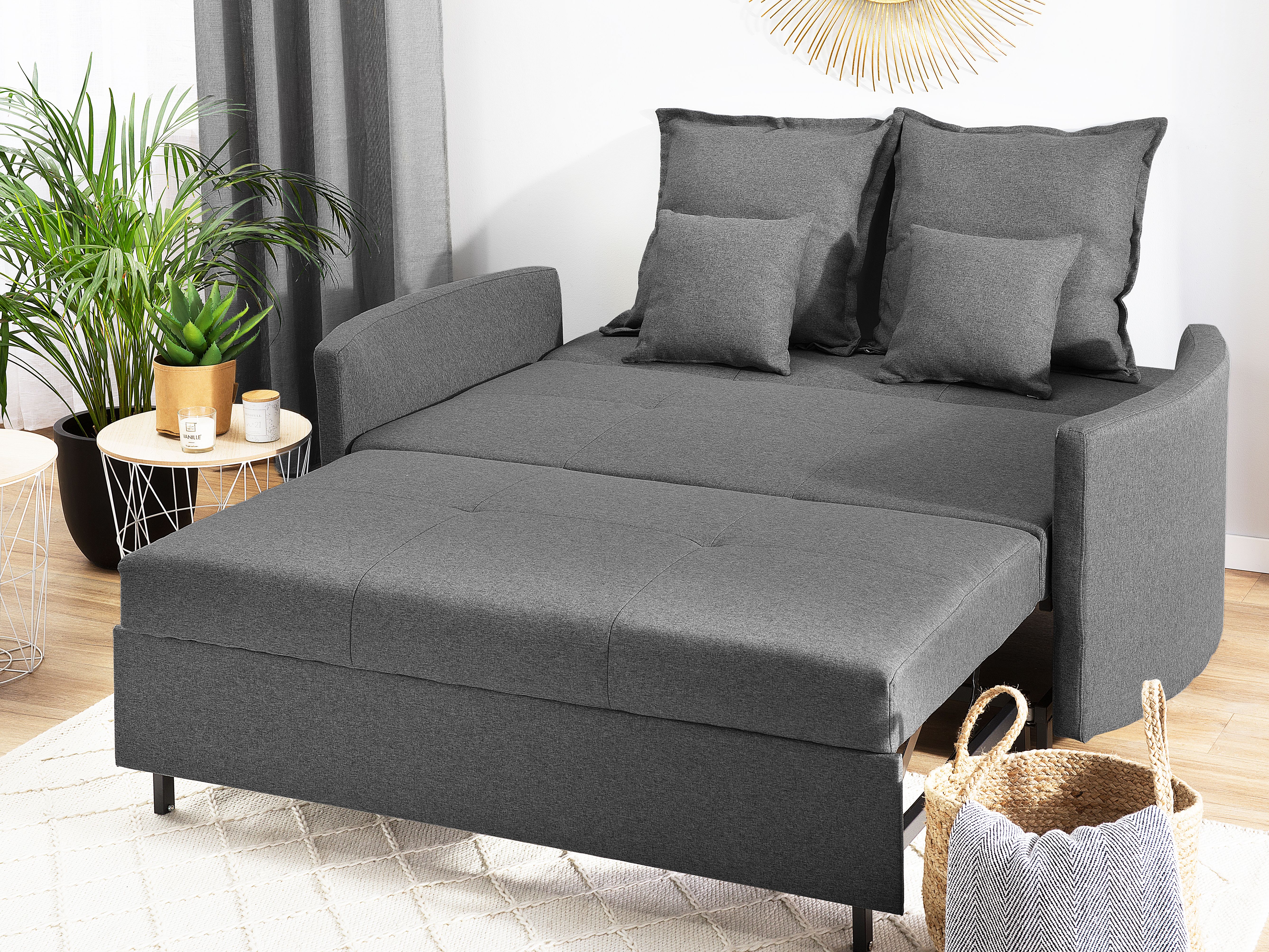 Sofa rozkładana szara HOVIN