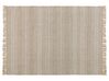 Teppich beige 140 x 200 cm geometrisches Muster Kurzflor zweiseitig DORTYOL_807240