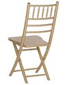 Lot de 4 chaises pliantes en bois doré MACHIAS_782816