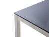 Conjunto de jardín mesa en vidrio negro 180 cm, 6 sillas blancas GROSSETO_677251