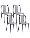Conjunto de 4 sillas de jardín gris y negro SPEZIA_901872