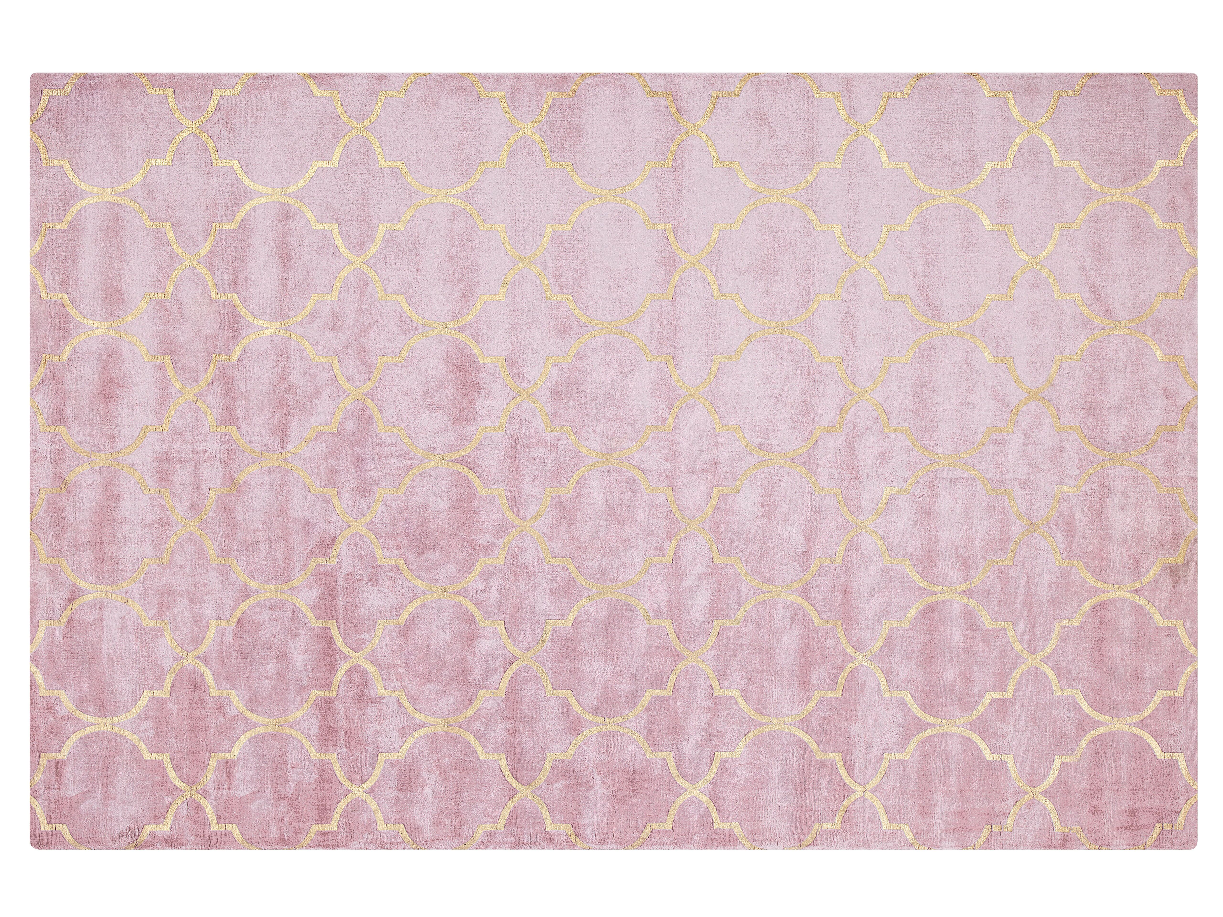 teppich rosa gold 160 x 230 cm marokkanisches muster kurzflor yelki kauf ohne risiko auf rechnung mit 100 tage ruckgaberecht