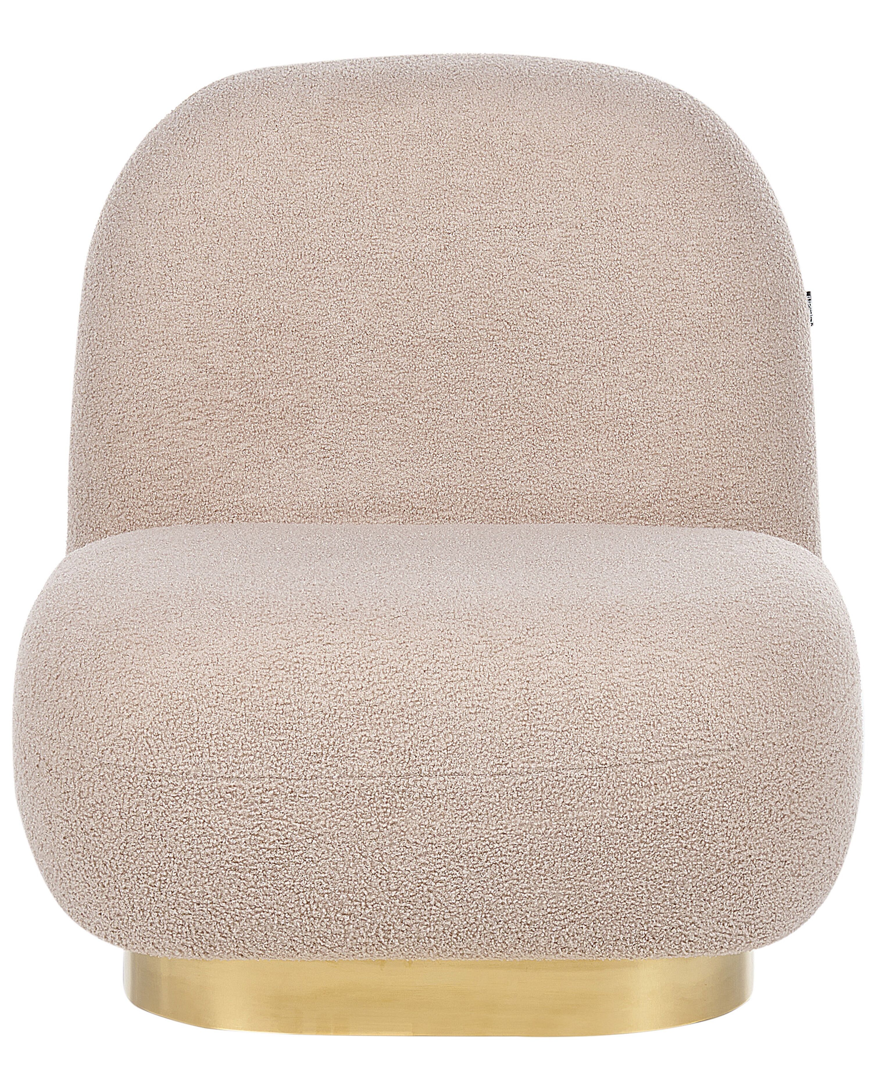 Boucle Armless Chair Beige LOVIISA | Beliani.co.uk