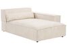 Left Hand 3 Seater Modular Velvet Corner Sofa with Ottoman Beige HELLNAR_911164