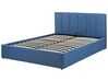Łóżko z pojemnikiem tapicerowane 140 x 200 cm niebieskie DREUX_861063