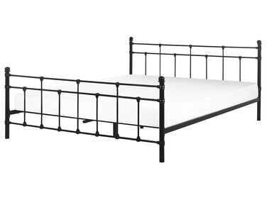 Metal EU King Size Bed Frame Black LYNX