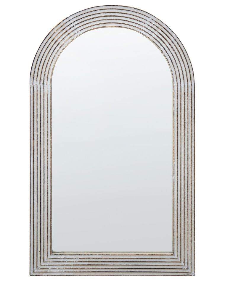 Espejo de pared de madera blanco crema 65 x 107 cm CHANDON_899862