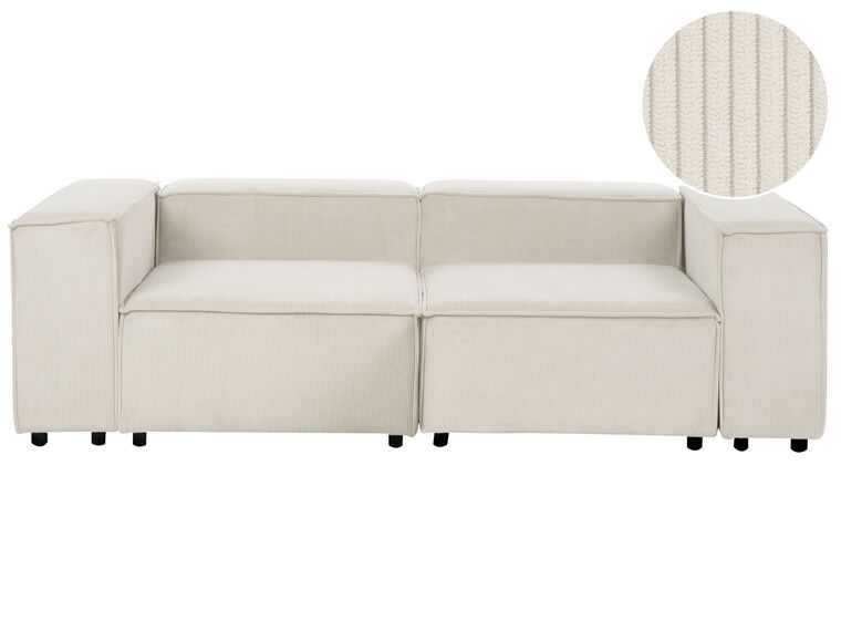 2-Sitzer Sofa Cord cremeweiss APRICA_907570