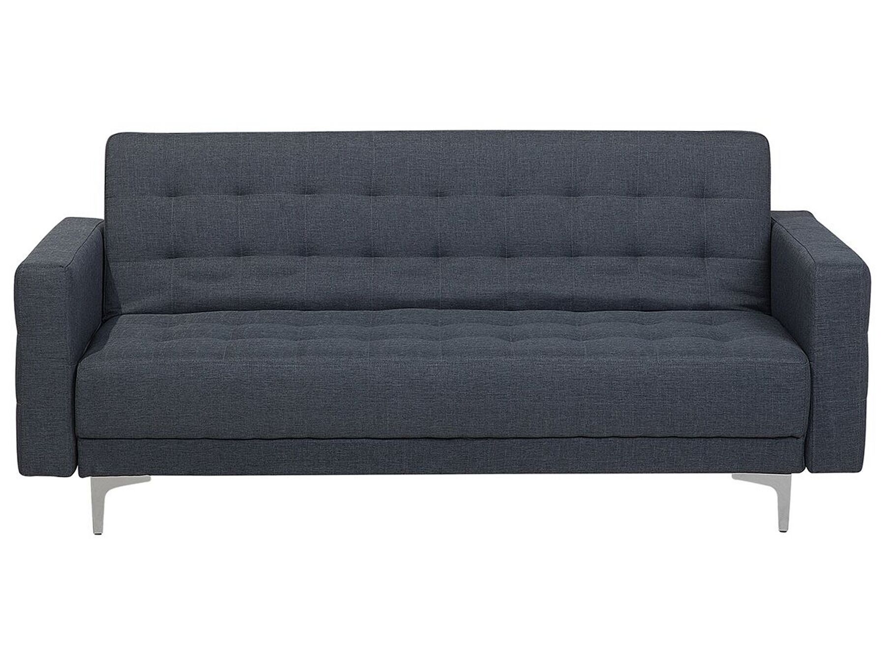 Modern 3 Seater Sofa Bed Dark Grey Fabric Reclining Tufted Aberdeen