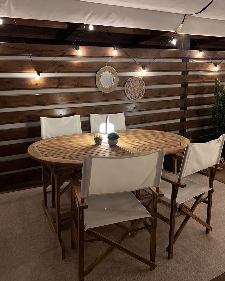 Gartentisch Akazienholz hellbraun 160 / 220 x 100 cm ausziehbar MAUI