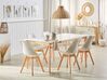 Extending Dining Table 140/180 x 90 cm White with Light Wood SOLA_785760