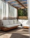 Salon de jardin 5 places côté droit en bois d'acacia avec coussins blanc cassé MARETTIMO_867102