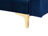 Sofá en forma de U 6 plazas de terciopelo azul marino/dorado ABERDEEN_752492