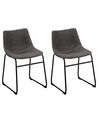 Set of 2 Fabric Dining Chairs Grey BATAVIA_725083