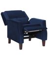 Fotel rozkładany welurowy niebieski EGERSUND_794281