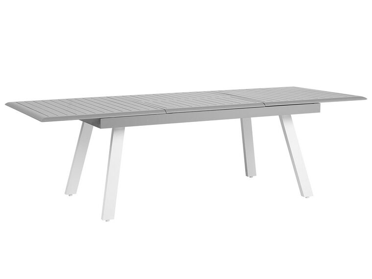 Kihúzható szürke alumínium étkezőasztal 175/255 x 100 cm PERETA _738738