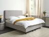 Polohovateľná čalúnená posteľ 160 x 200 cm sivá DUKE II_910599
