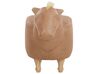 Faux Leather Animal Stool Sand Beige HORSE_783184