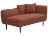 Right Hand Boucle Chaise Lounge Dark Red CHEVANNES_895448