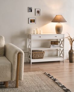 Konsolipöytä laatikko valkoinen MONTGOMERY Konsolipöytä laatikko valkoinen MONTGOMERY