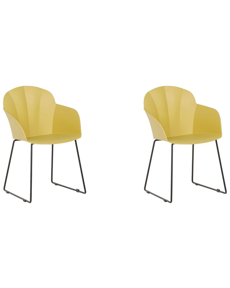 Set of 2 Dining Chairs Yellow SYLVA_783908