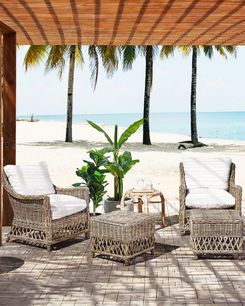 Puutarhatuoli rahilla rottinki luonnonväri 2 kpl RIBOLLA