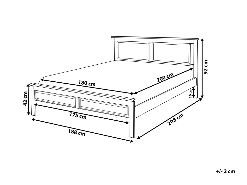 Letto a doghe in legno con rete blu scuro 180 x 200 cm OLIVET 