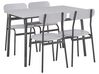 Jedálenská súprava stola a 4 stoličiek sivá/čierna VELDEN_785962