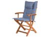 Zestaw ogrodowy drewniany stół i 8 krzeseł z poduszkami niebieskimi MAUI_755814