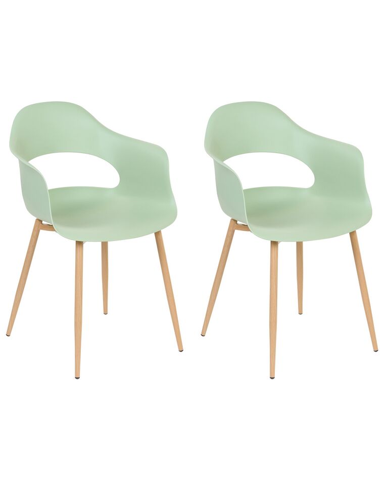 Set of 2 Dining Chairs Light Green UTICA_861936