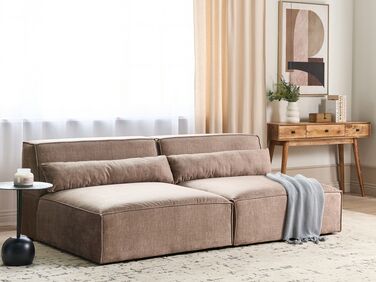 2-seters modulær armløs sofa stoff Brun HELLNAR