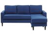 Canapé 3 places avec pouf en tissu bleu foncé AVESTA_768381